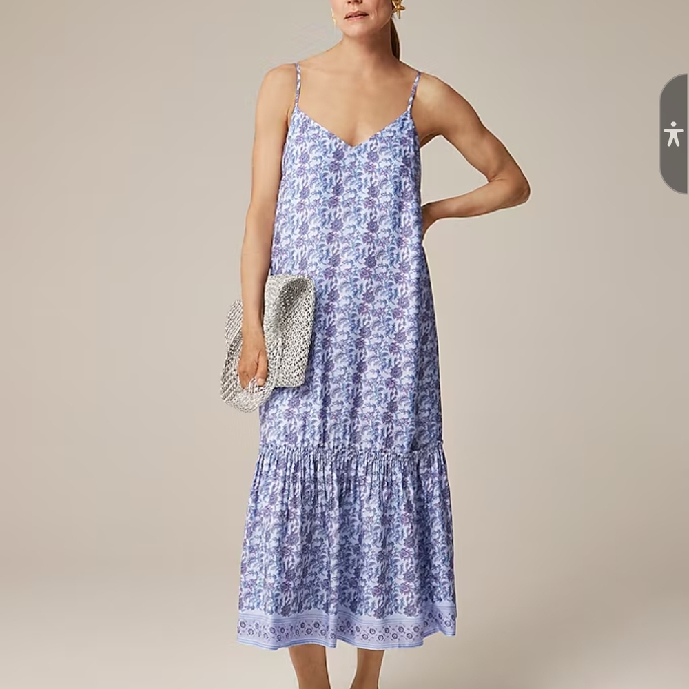 NWT J. Crew Blue Floral Maxi Dress
